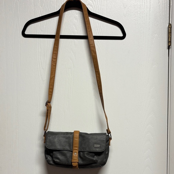 Roxy Gray and Tan Women's Crossbody Bag - Picture 1 of 16